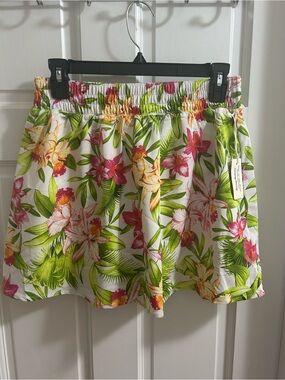 NWT Tommy Bahama skort Tropical Floral Elastic Waist Skirt women’s small